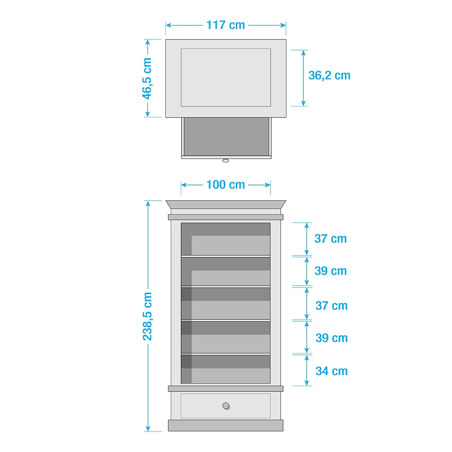 Maison Belfort Bibliothèque Azjana II - Granite / Pin crème – Image 3