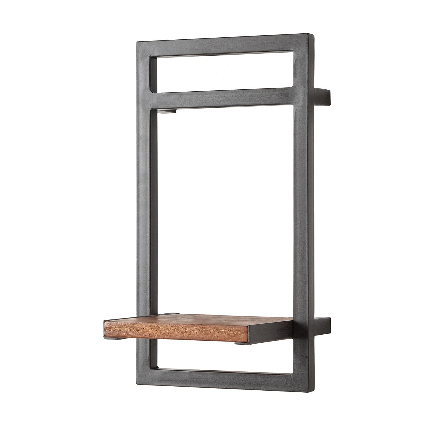 Ars manufacti Étagère murale Manchester - Acacia massif / Métal - Acacia / Anthracite - 22 x 40 cm