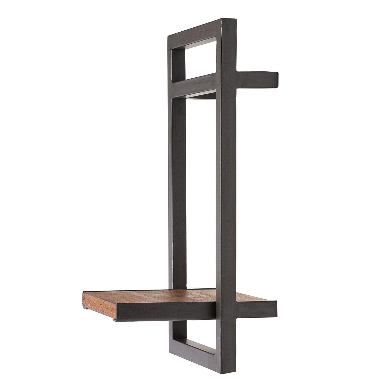 Ars manufacti Étagère murale Manchester - Acacia massif / Métal - Acacia / Anthracite - 22 x 40 cm – Image 5