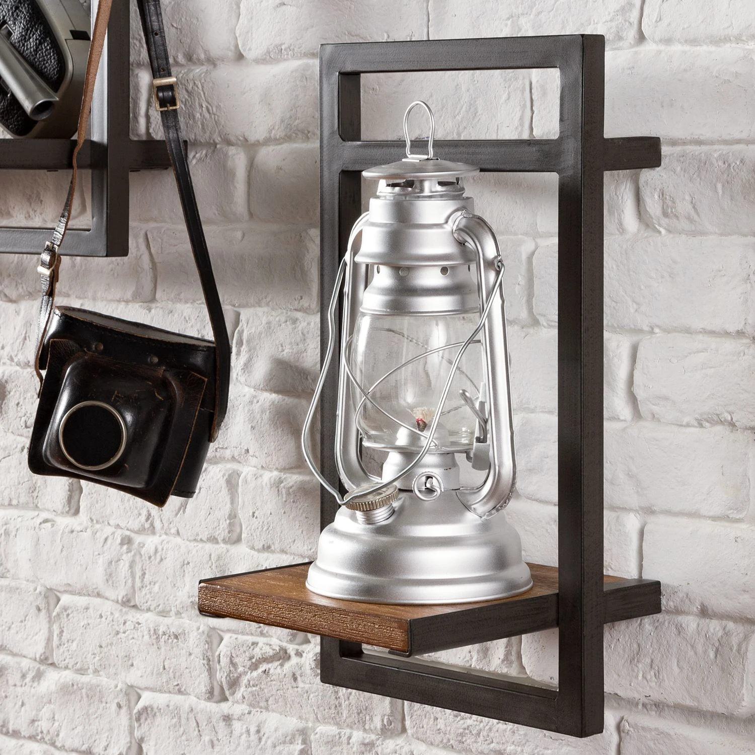 Ars manufacti Étagère murale Manchester - Acacia massif / Métal - Acacia / Anthracite - 22 x 40 cm – Image 3