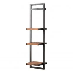 Ars manufacti Étagère murale Manchester - Acacia massif / Métal - Acacia / Anthracite - 22 x 85 cm