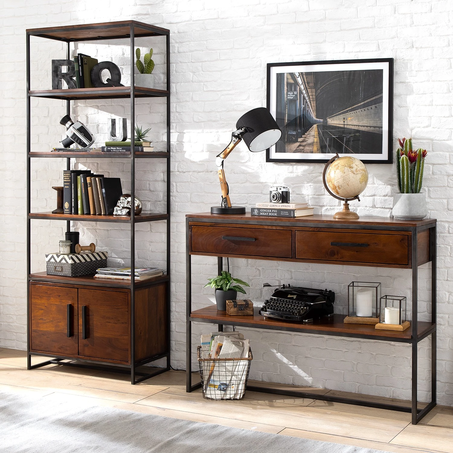 Ars manufacti Étagère Woodson IV - Acacia massif / Fer - Acacia brun – Image 2