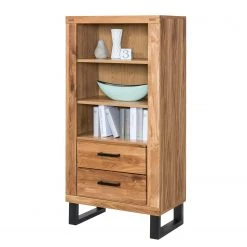 Naturoo Bibliothèque Loxton - Partiellement en chêne massif / Métal - Chêne / Noir