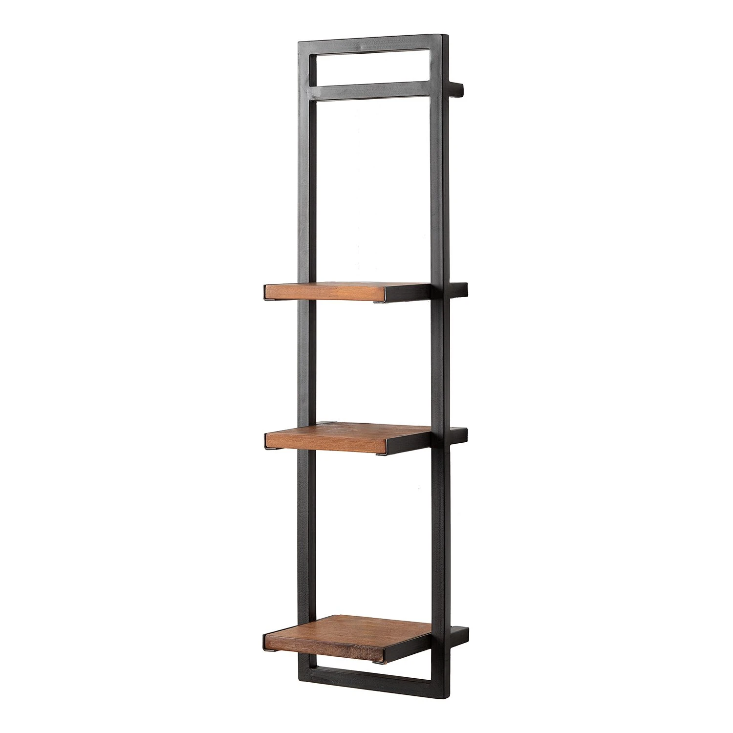 Ars manufacti Étagères murales Manchester (3 éléments) - Acacia massif / Métal - Acacia / Anthracite – Image 2
