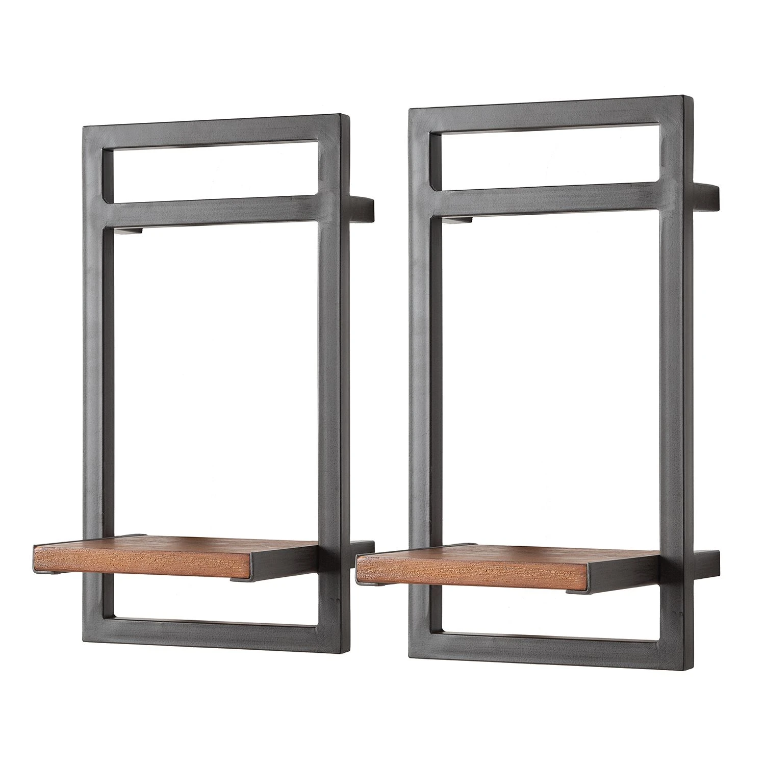Ars manufacti Étagères murales Manchester (3 éléments) - Acacia massif / Métal - Acacia / Anthracite – Image 5