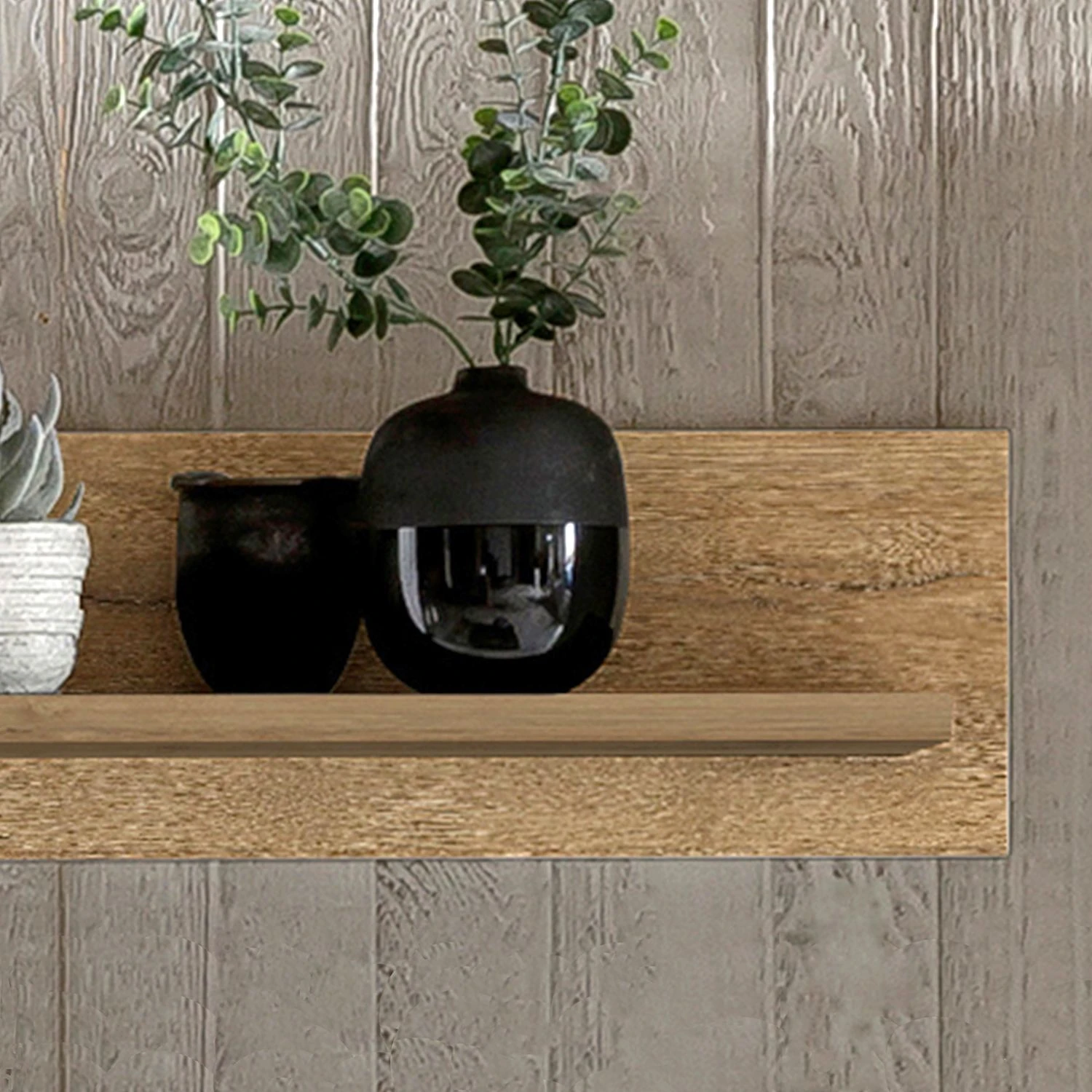 Loftscape Étagère murale Hagby - Imitation chêne - Largeur : 116 cm – Image 3