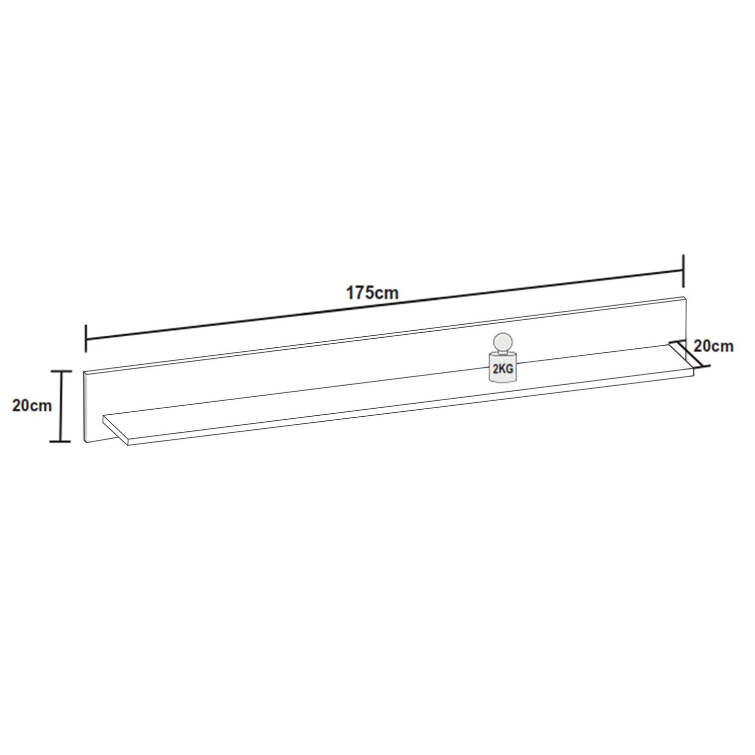 Loftscape Étagère murale Hagby - Imitation chêne - Largeur : 116 cm – Image 4
