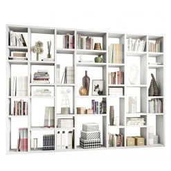 Loftscape Bibliothèque Emporior IV - Blanc brillant - Largeur : 295 cm