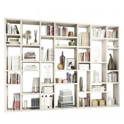 Loftscape Bibliothèque Emporior IV - Blanc crème - Largeur : 295 cm
