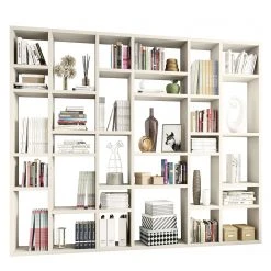 Loftscape Bibliothèque Emporior IV - Blanc crème - Largeur : 260 cm