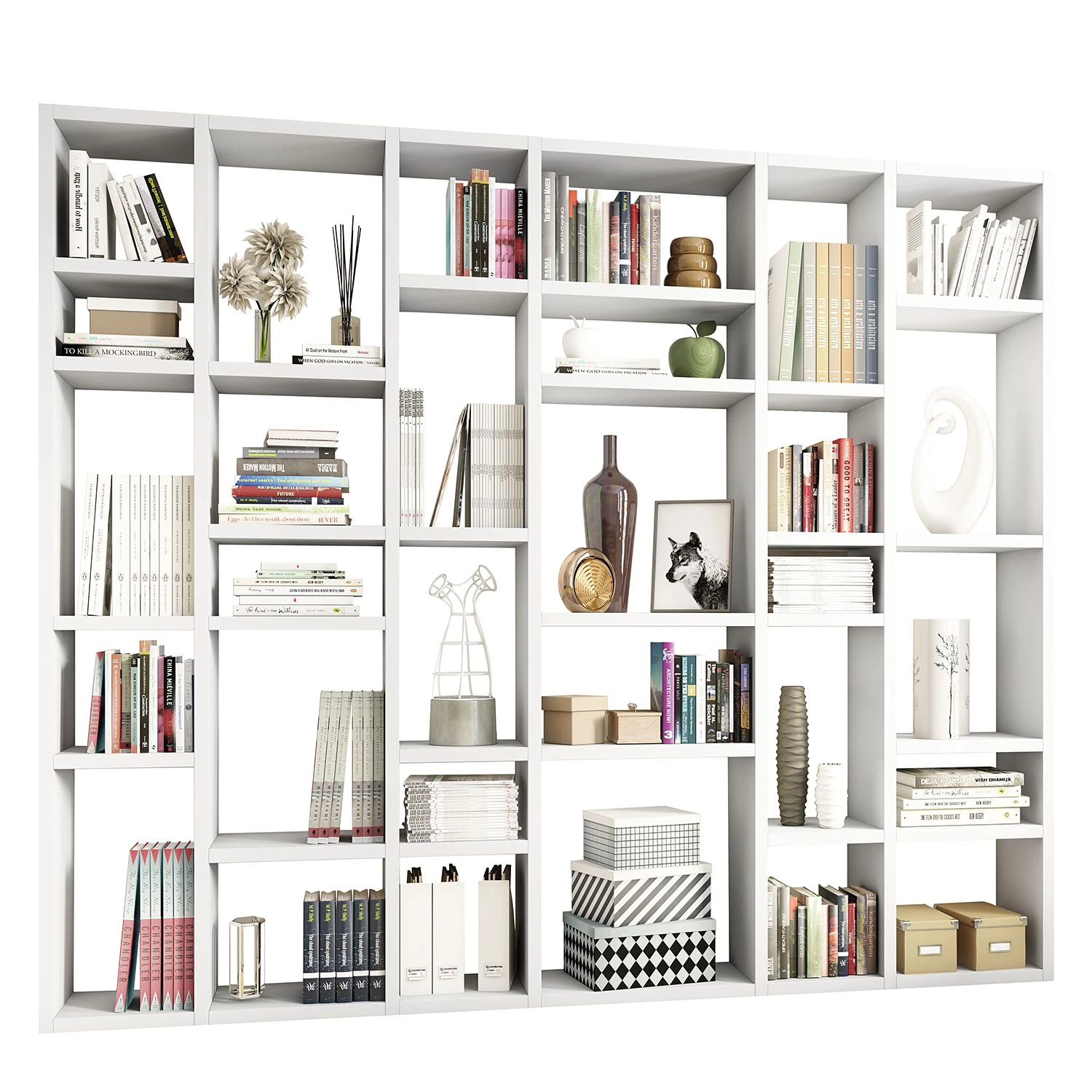 Loftscape Bibliothèque Emporior IV - Blanc brillant - Largeur : 260 cm