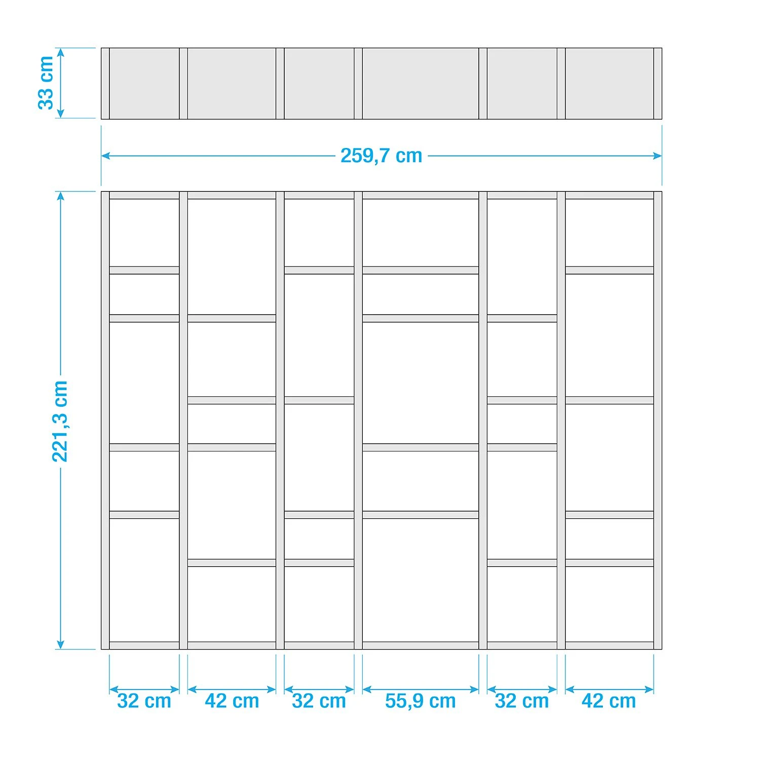 Loftscape Bibliothèque Emporior IV - Blanc brillant - Largeur : 260 cm – Image 4