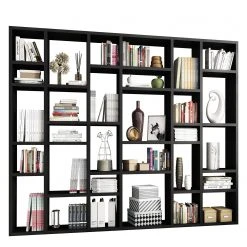 Loftscape Bibliothèque Emporior IV - Imitation chêne marron-noir - Largeur : 260 cm