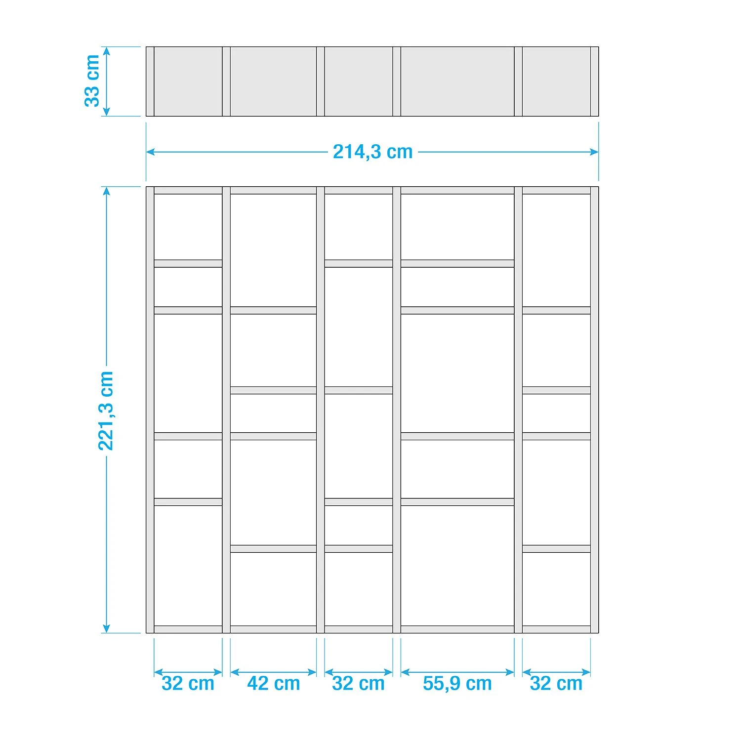 Loftscape Bibliothèque Emporior IV - Imitation chêne marron-noir - Largeur : 214 cm – Image 4