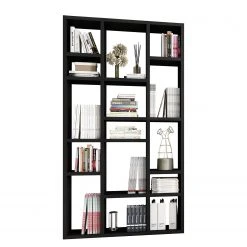 Loftscape Bibliothèque Emporior IV - Imitation chêne marron-noir - Largeur : 120 cm