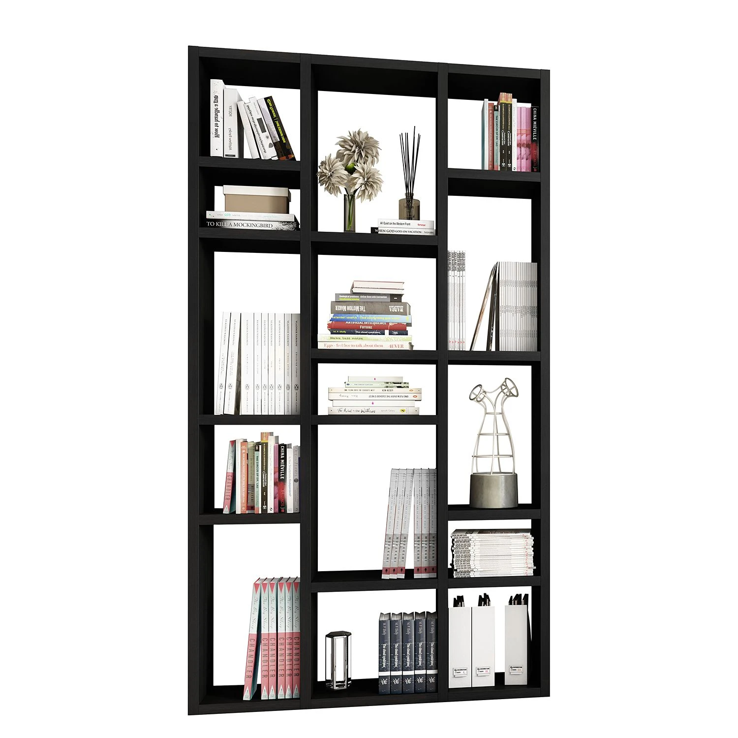Loftscape Bibliothèque Emporior IV - Imitation chêne marron-noir - Largeur : 120 cm