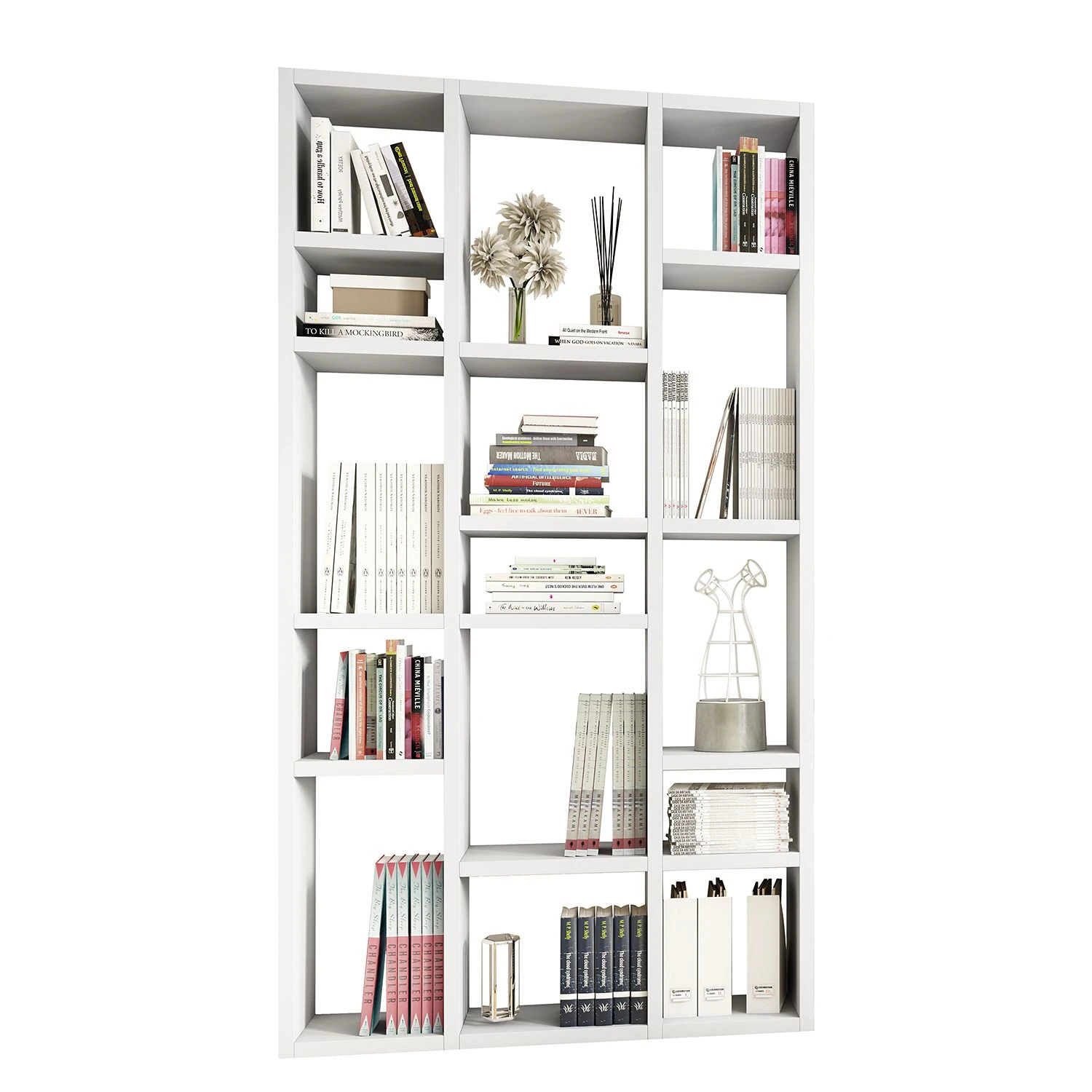 Loftscape Bibliothèque Emporior IV - Blanc brillant - Largeur : 120 cm