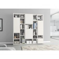Loftscape Bibliothèque Emporior VII - Blanc crème - Largeur : 224 cm