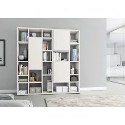 Loftscape Bibliothèque Emporior VII - Blanc crème - Largeur : 214 cm