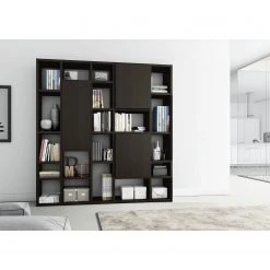 Loftscape Bibliothèque Emporior VII - Imitation chêne marron-noir - Largeur : 214 cm