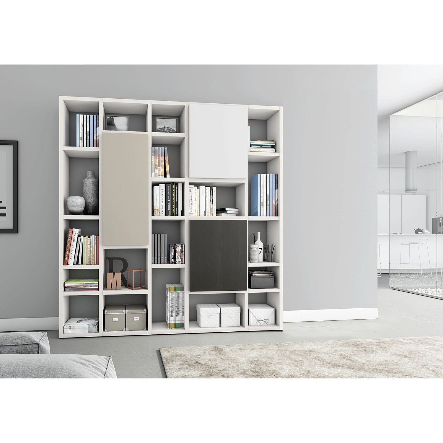 Loftscape Bibliothèque Emporior III - Blanc crème