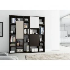 Loftscape Bibliothèque Emporior III - Imitation chêne marron-noir