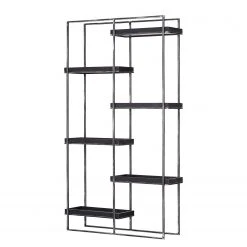 Red Living Étagère Pondo - Acacia massif / Métal - Acacia noir / Noir