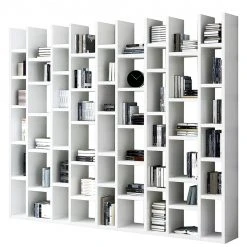 Loftscape Bibliothèque Emporior II - Blanc brillant - Largeur : 272 cm