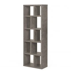 Temahome Étagère Berlin - Blanc mat - Imitation béton - 70 x 198 cm