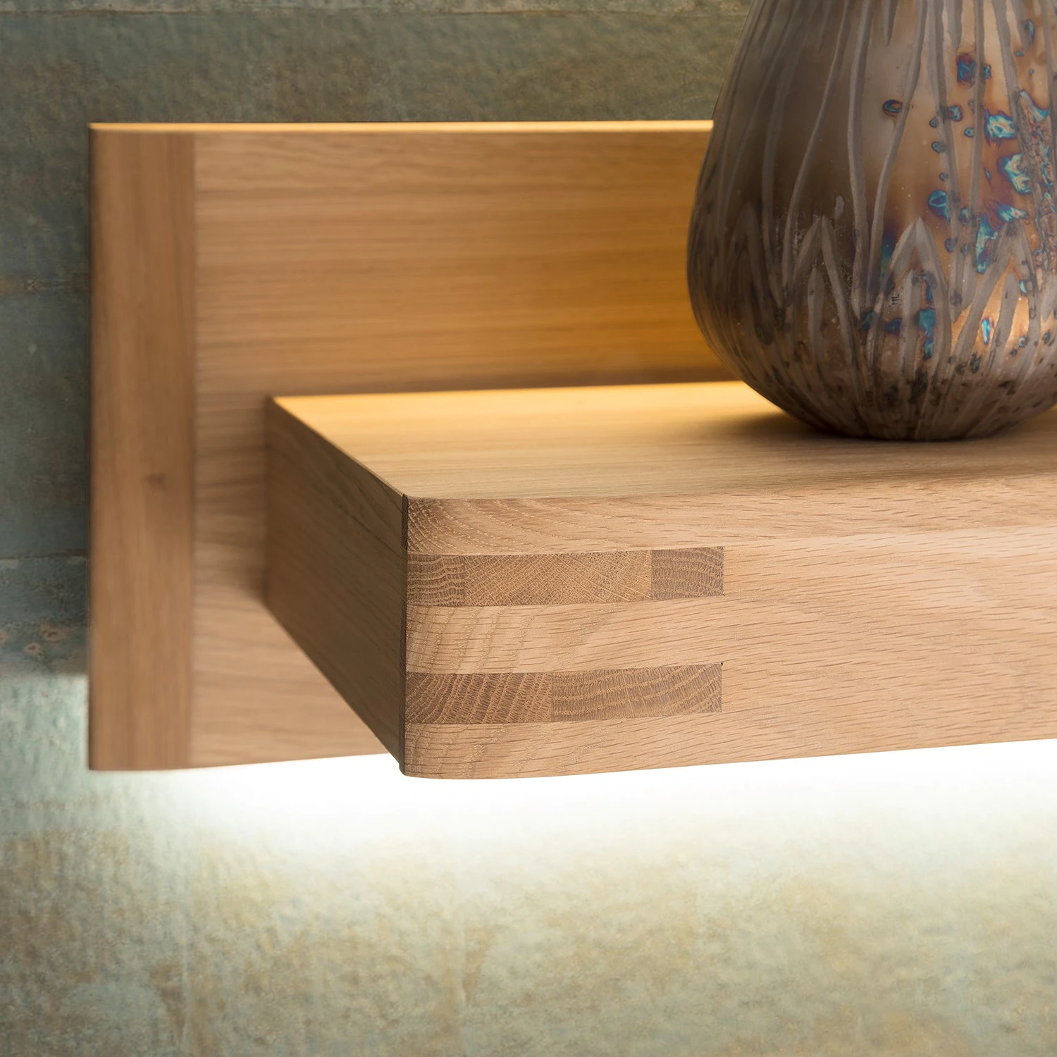 Loftscape Tablettes murales Salvo I (lot de 2) - Placage en chêne véritable - Planches de chêne Bianco – Image 5