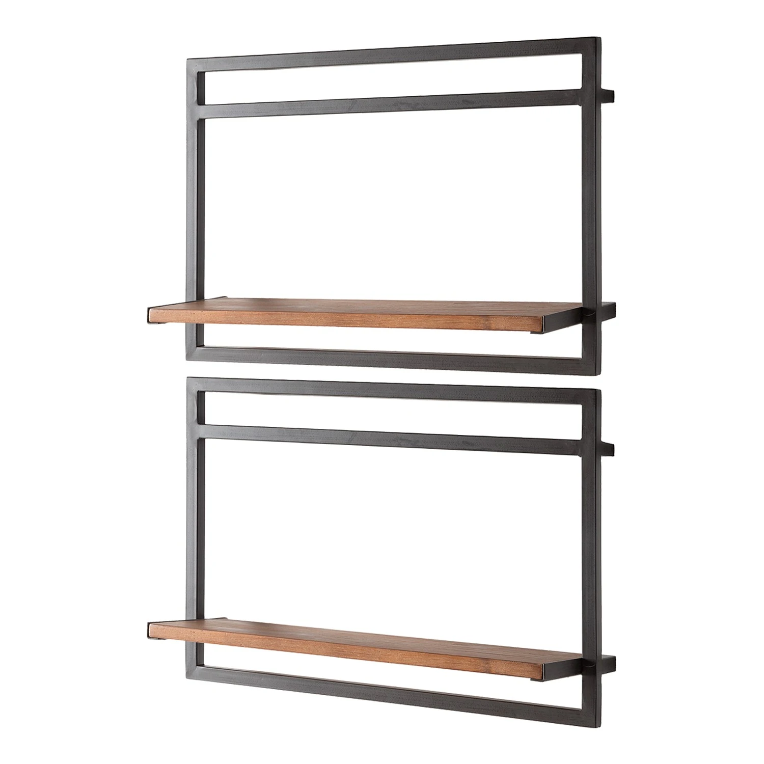 Ars manufacti Étagères murales Manchester IV (6 élém.) - Acacia massif / Métal - Acacia / Anthracite – Image 4