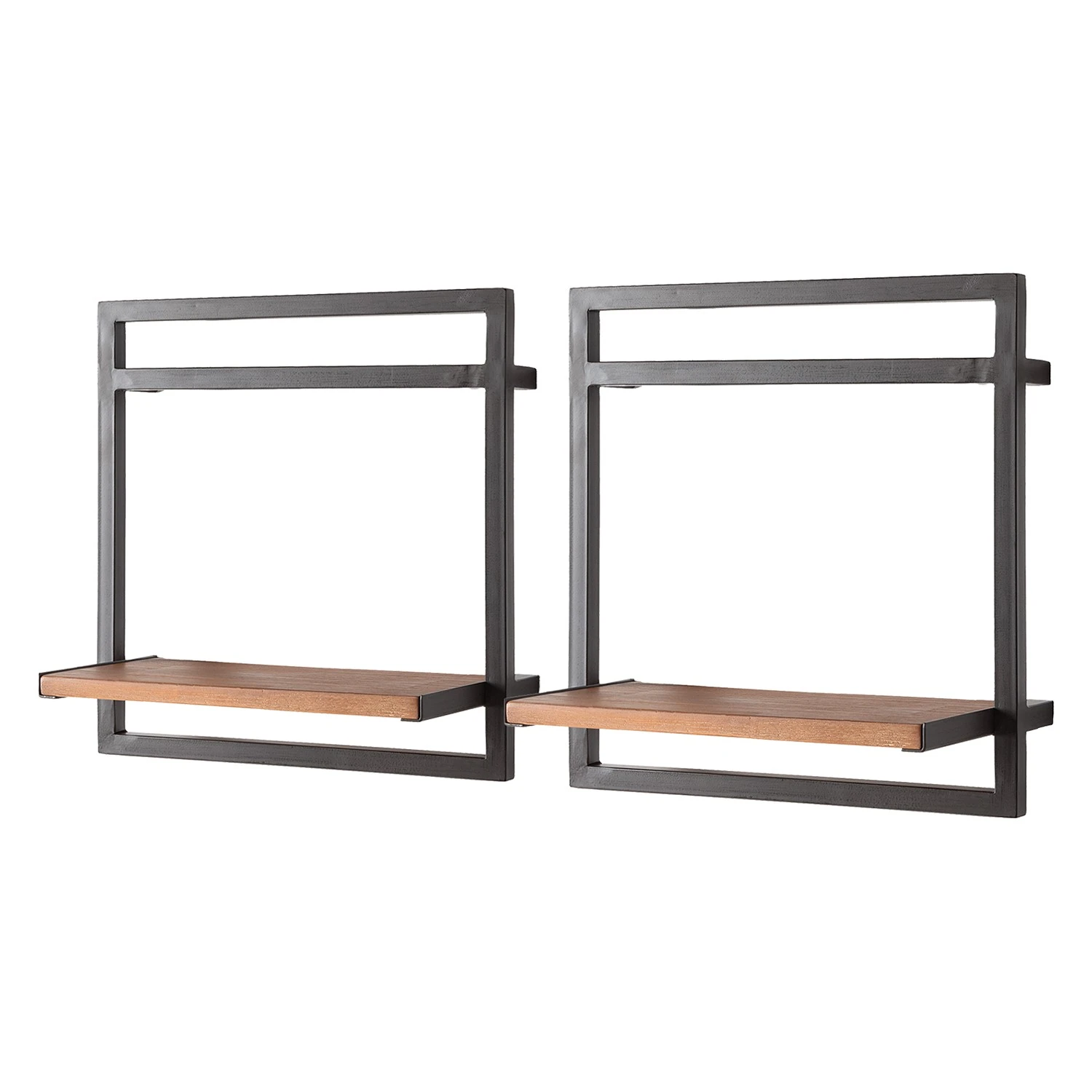 Ars manufacti Étagères murales Manchester IV (6 élém.) - Acacia massif / Métal - Acacia / Anthracite – Image 5