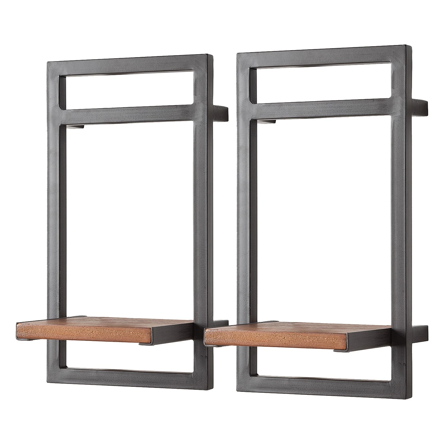 Ars manufacti Étagères murales Manchester IV (6 élém.) - Acacia massif / Métal - Acacia / Anthracite – Image 6