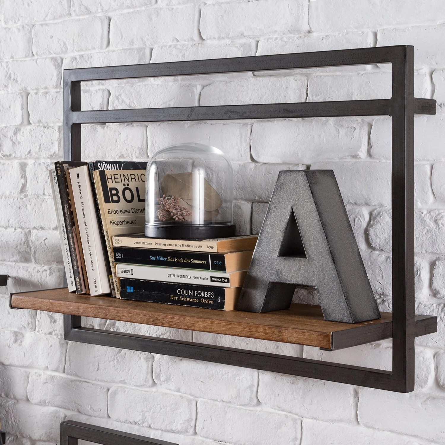 Ars manufacti Étagères murales Manchester IV (6 élém.) - Acacia massif / Métal - Acacia / Anthracite – Image 8