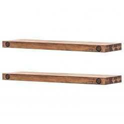 Ars manufacti Tablettes murales Manchester (lot de 2) - Acacia massif - Largeur : 90 cm