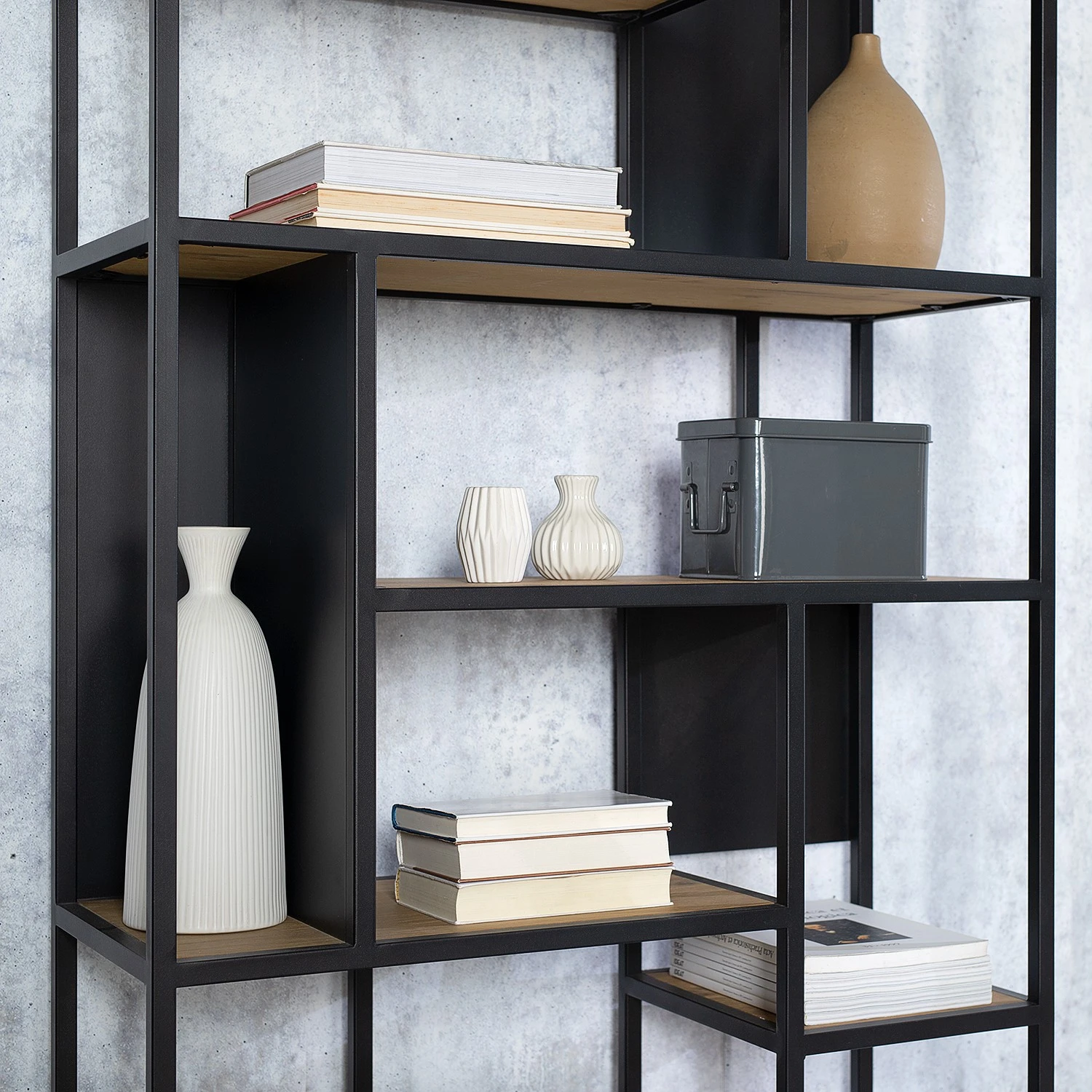 Studio Copenhagen Étagère Flox II - Placage en bois véritable / Métal -Chêne / Noir – Image 10