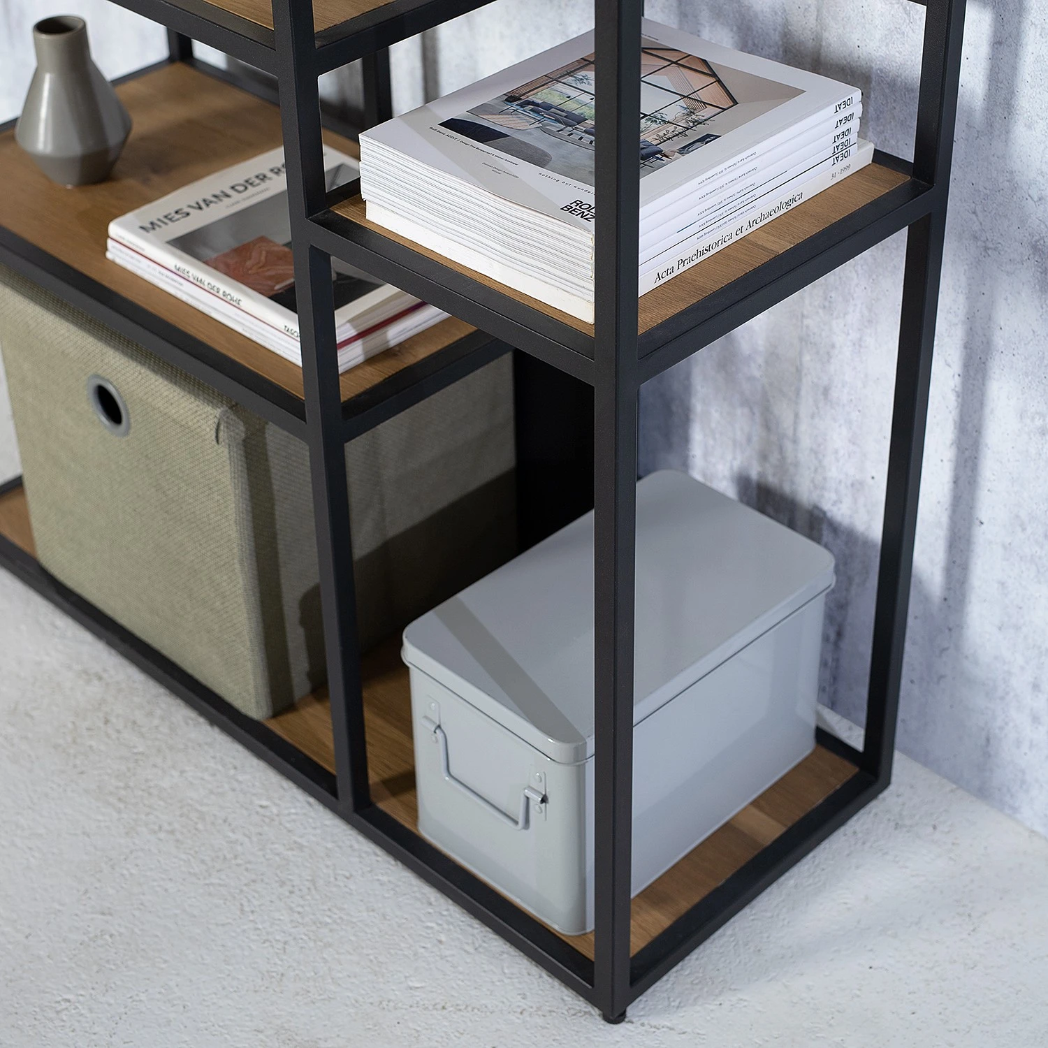 Studio Copenhagen Étagère Flox II - Placage en bois véritable / Métal -Chêne / Noir – Image 12