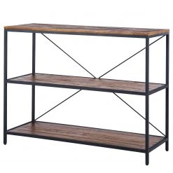 Ars manufacti Étagère Grasby I - Pin recyclé / Métal - Pin foncé / Noir