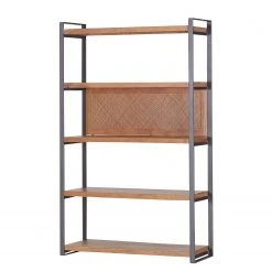 Ars manufacti Étagère Leyma I - Rotin / Acacia massif - Acacia / Anthracite