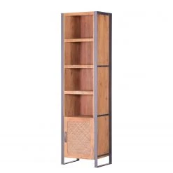 Ars manufacti Étagère Leyma II - Rotin / Acacia massif - Acacia / Anthracite