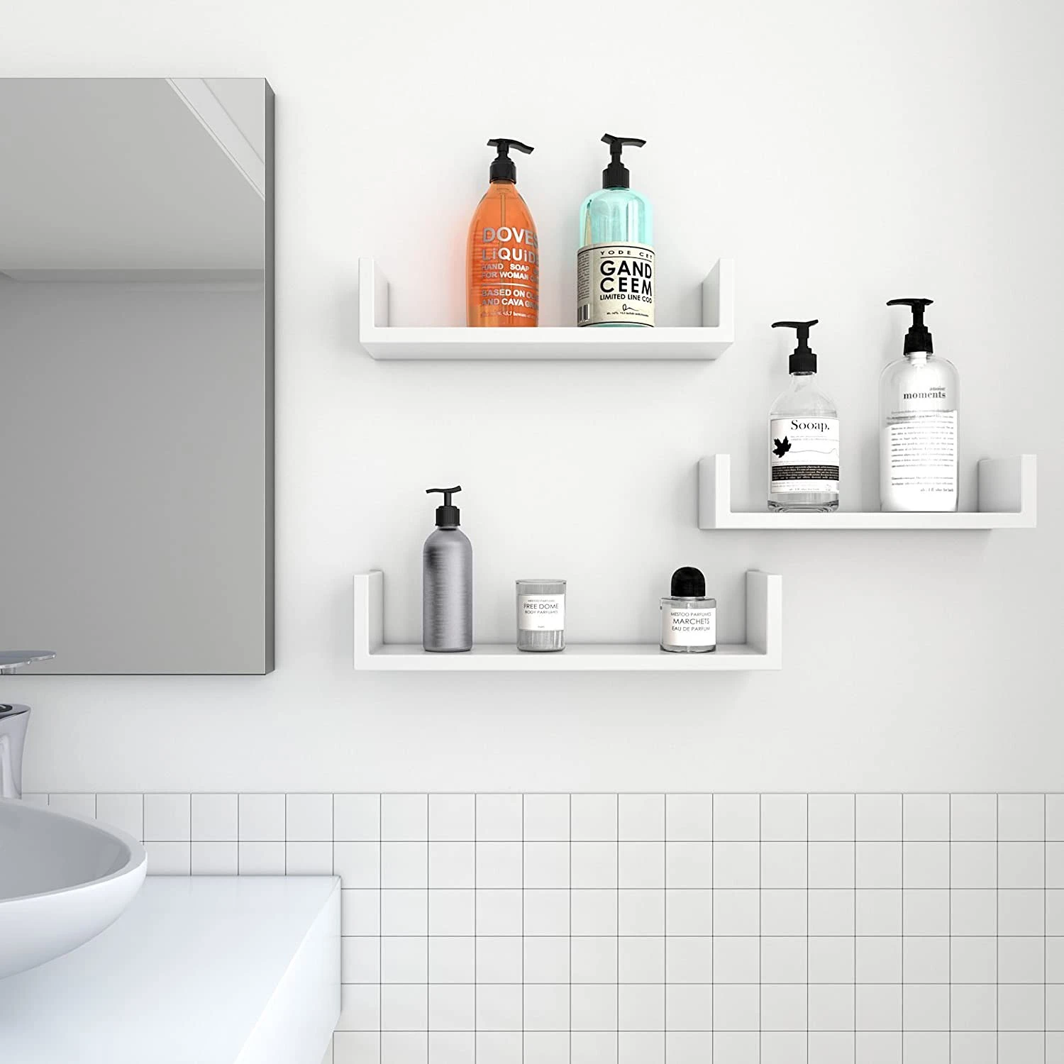 Loftscape Tablettes murales Cresson (lot de 3) - Blanc – Image 2