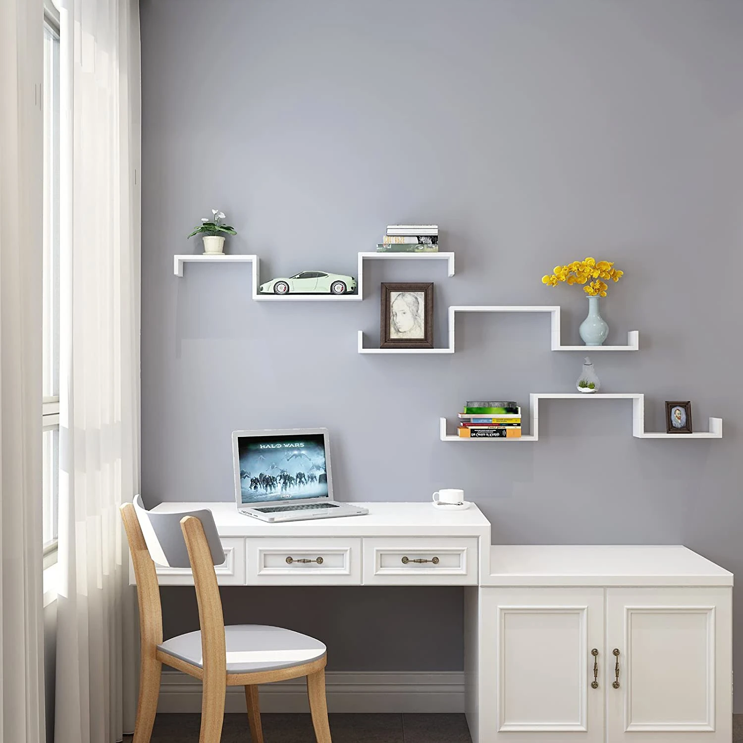 Loftscape Tablettes murales Cresson (lot de 3) - Blanc – Image 3