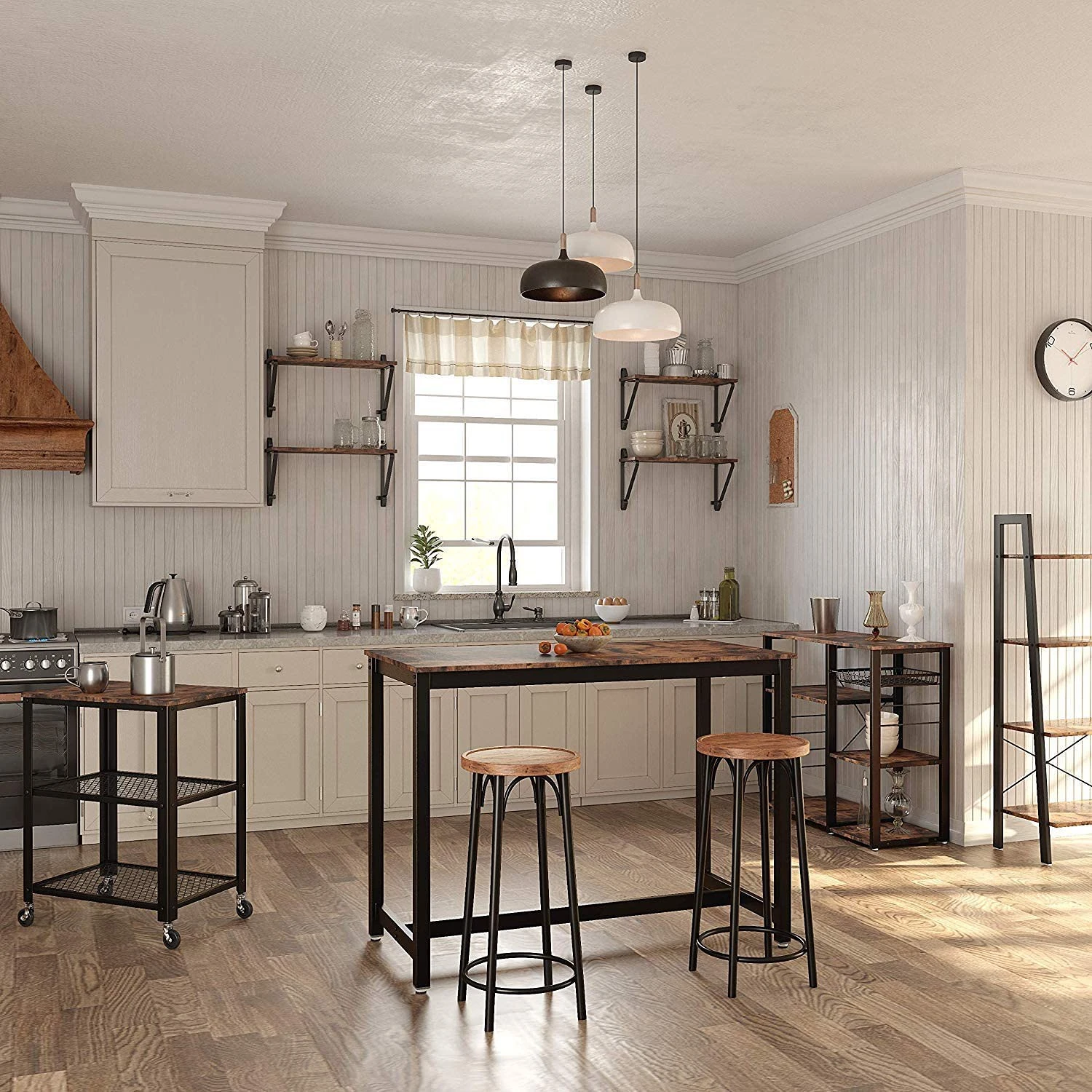 Red Living Étagères murales Litchfield (lot de 2) - Marron / Noir – Image 3