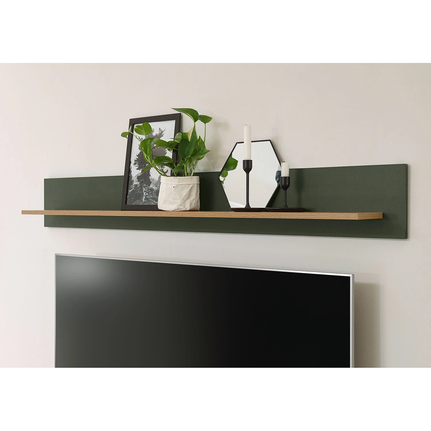 Norrwood Tablette murale Cardet - Vert mousse / Imitation chêne de Wotan – Image 4