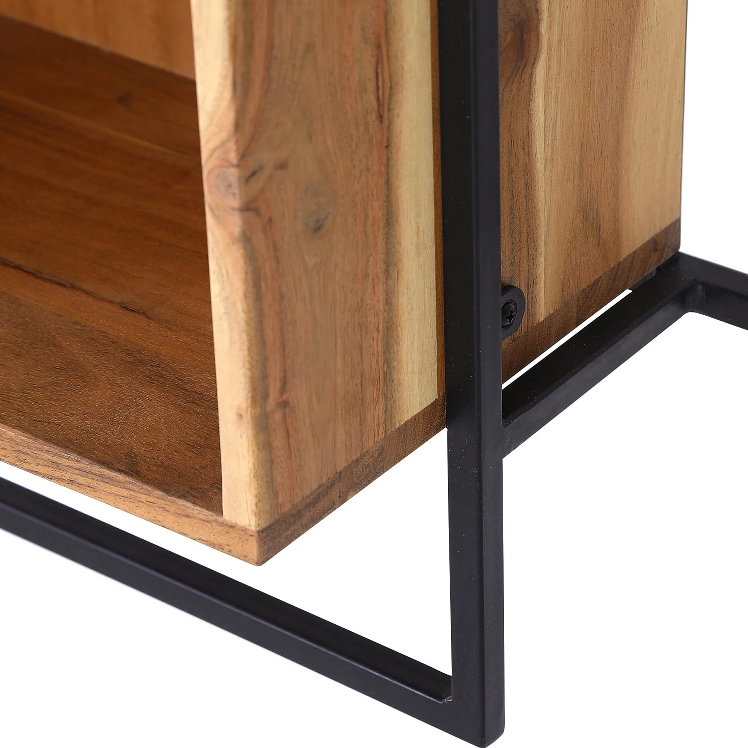 Red Living Étagère murale Fenay - Acacia massif / Métal - Acacia / Noir – Image 4