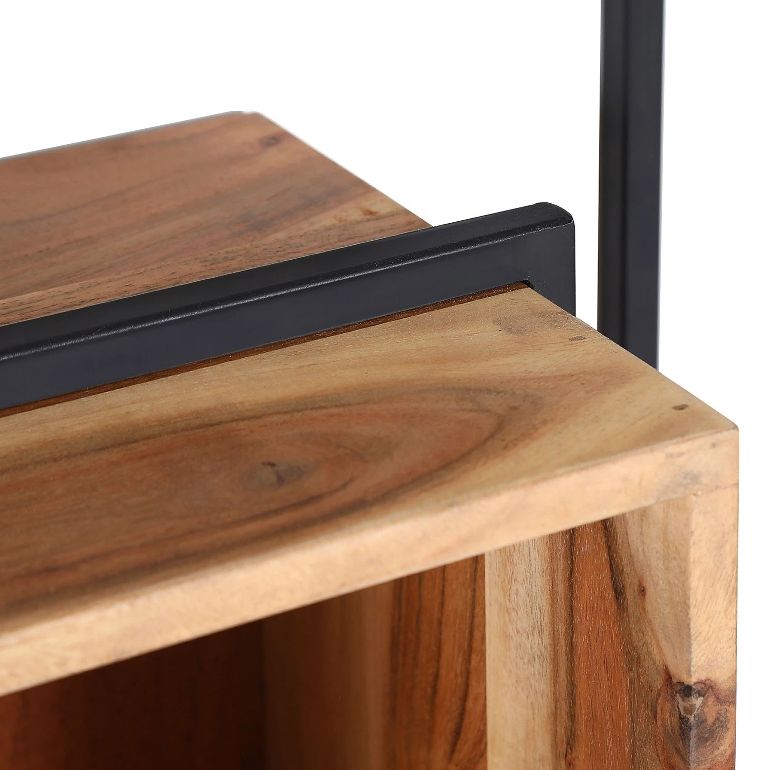 Red Living Étagère murale Fenay - Acacia massif / Métal - Acacia / Noir – Image 5