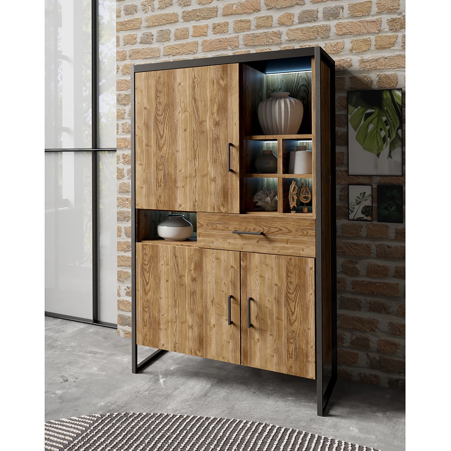 Red Living Étagère Turriers II - Imitation épicéa / Noir mat – Image 2