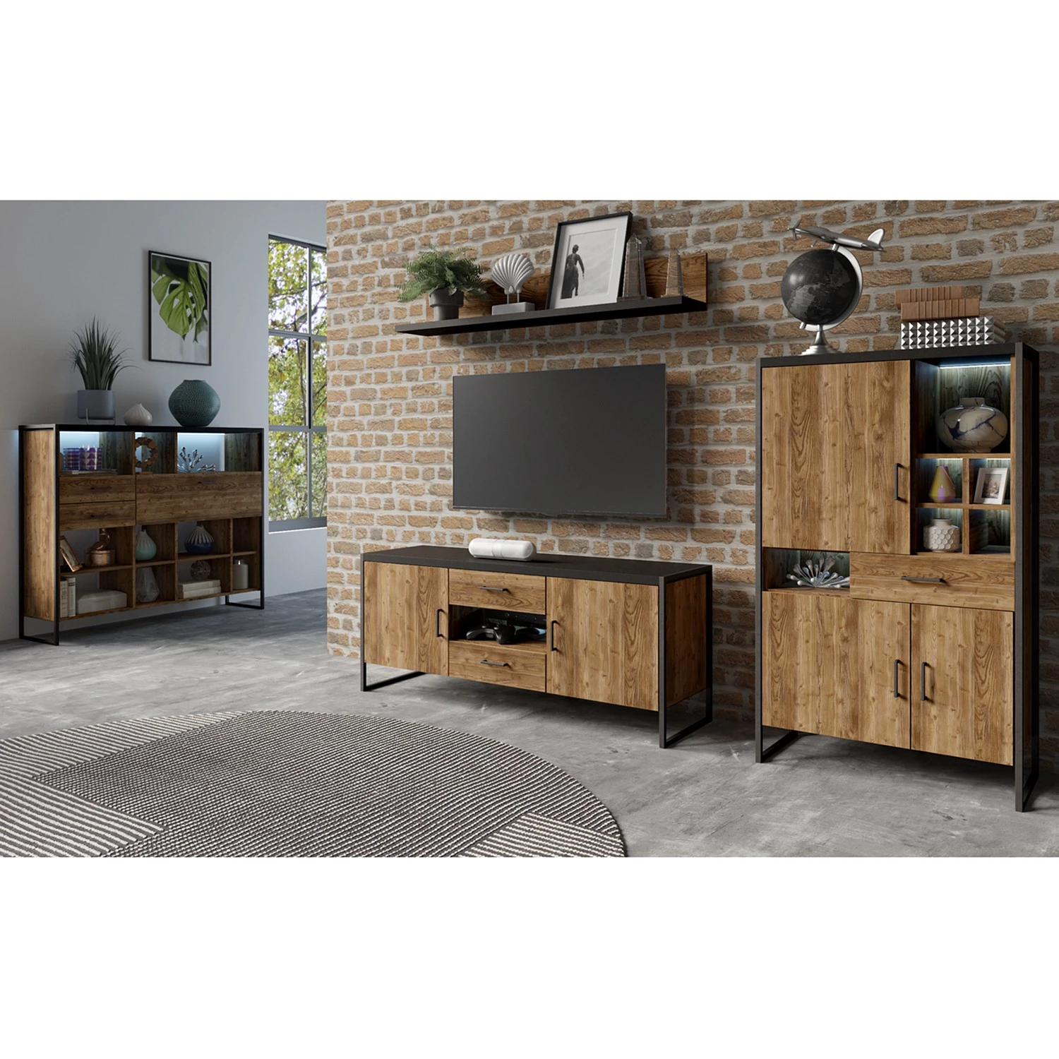 Red Living Étagère Turriers II - Imitation épicéa / Noir mat – Image 4