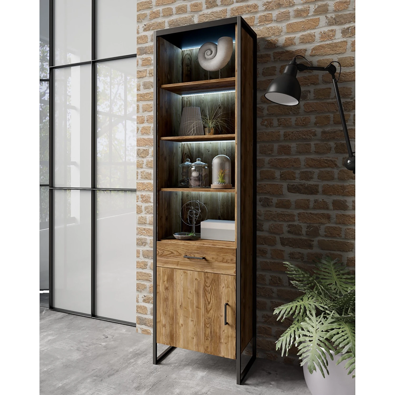 Red Living Étagère Turriers I - Imitation épicéa / Noir mat – Image 2