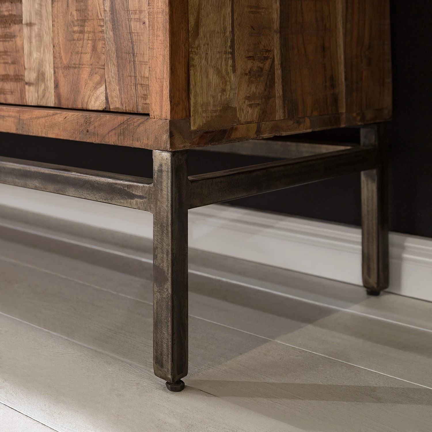 Ars manufacti Armoire de bureau Domme - Acacia massif / Fer - Acacia / Anthracite – Image 7